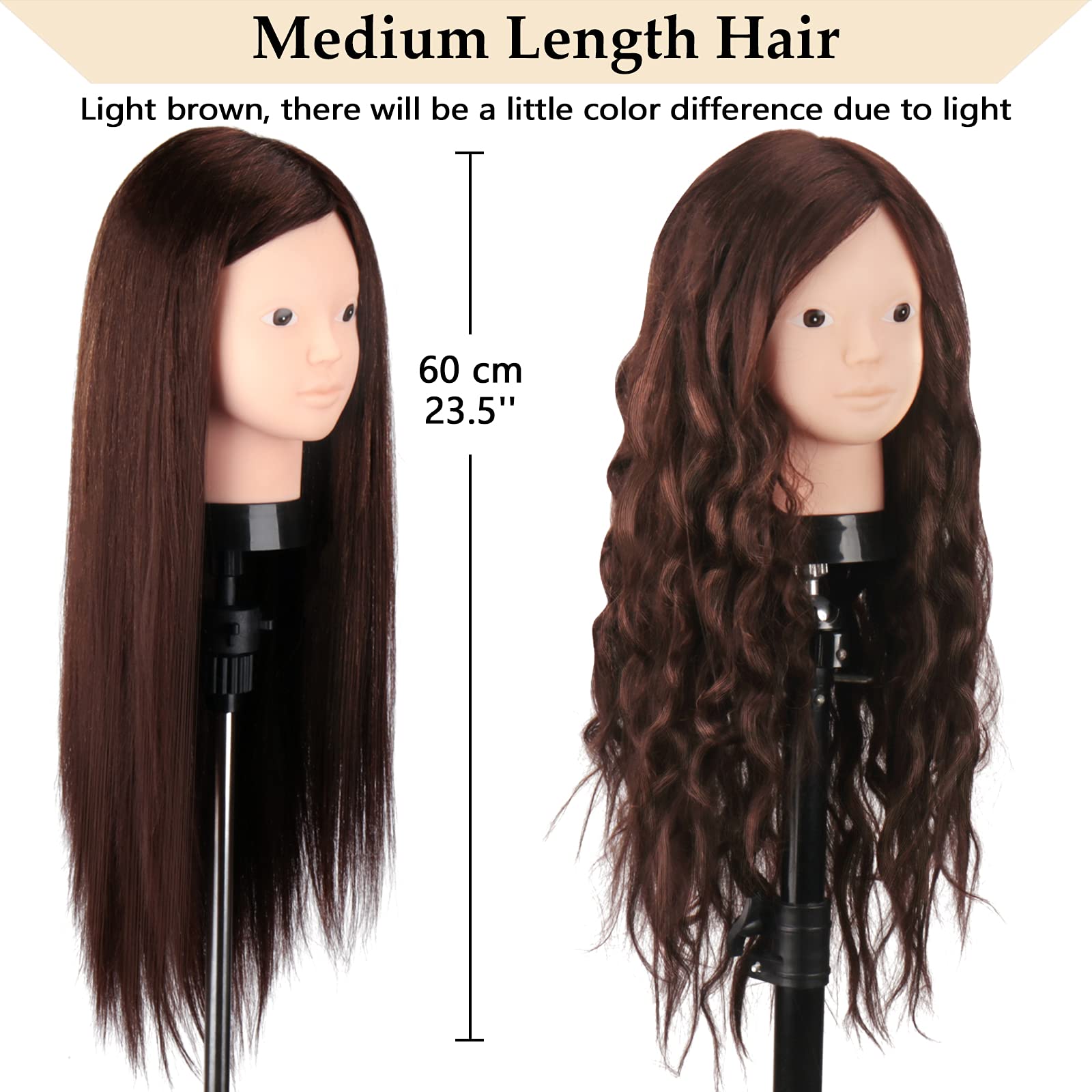 Beauty Star mannequin head clamp stand provides a steady training setup.