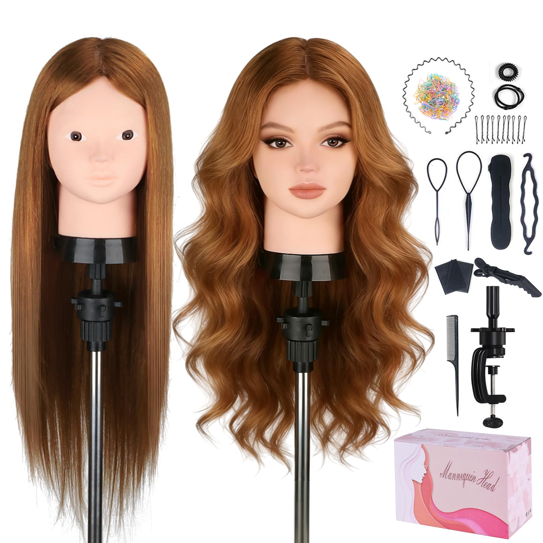 Beauty Star mannequin head forehead close-up for styling practice and precision.