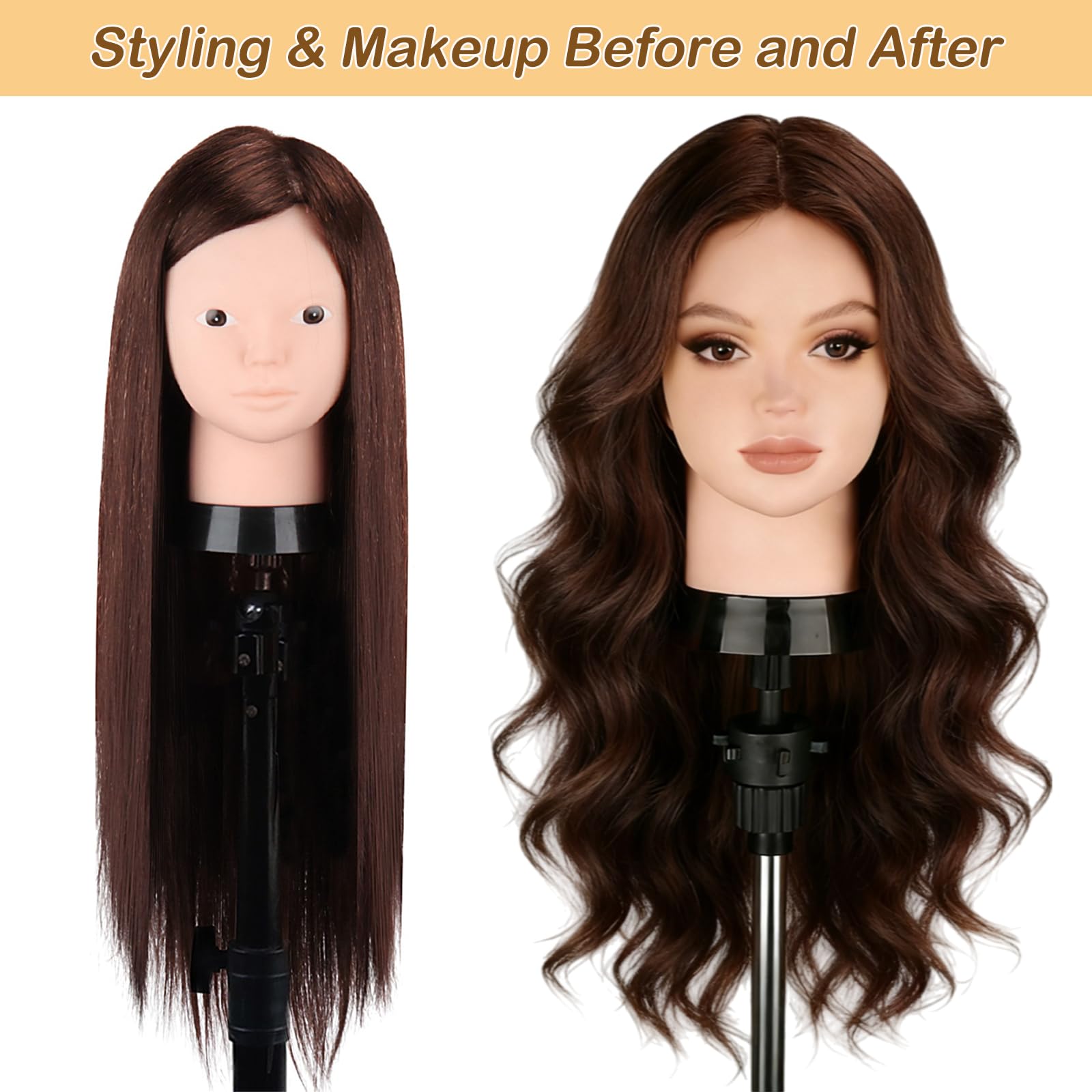 Beauty Star mannequin head makeup practice aids facial makeup demonstrations.
