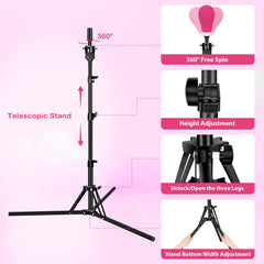 Beauty Star table stand holder keeps workstation organized during wig projects