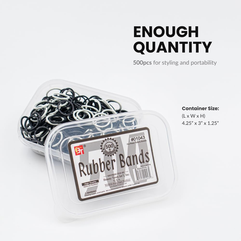Beauty Town soft elastic hair ties ideal for braids and ponytails with gentle stretch.