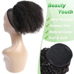 Beauty Youth natural color ponytail blends with real hair for seamless look.