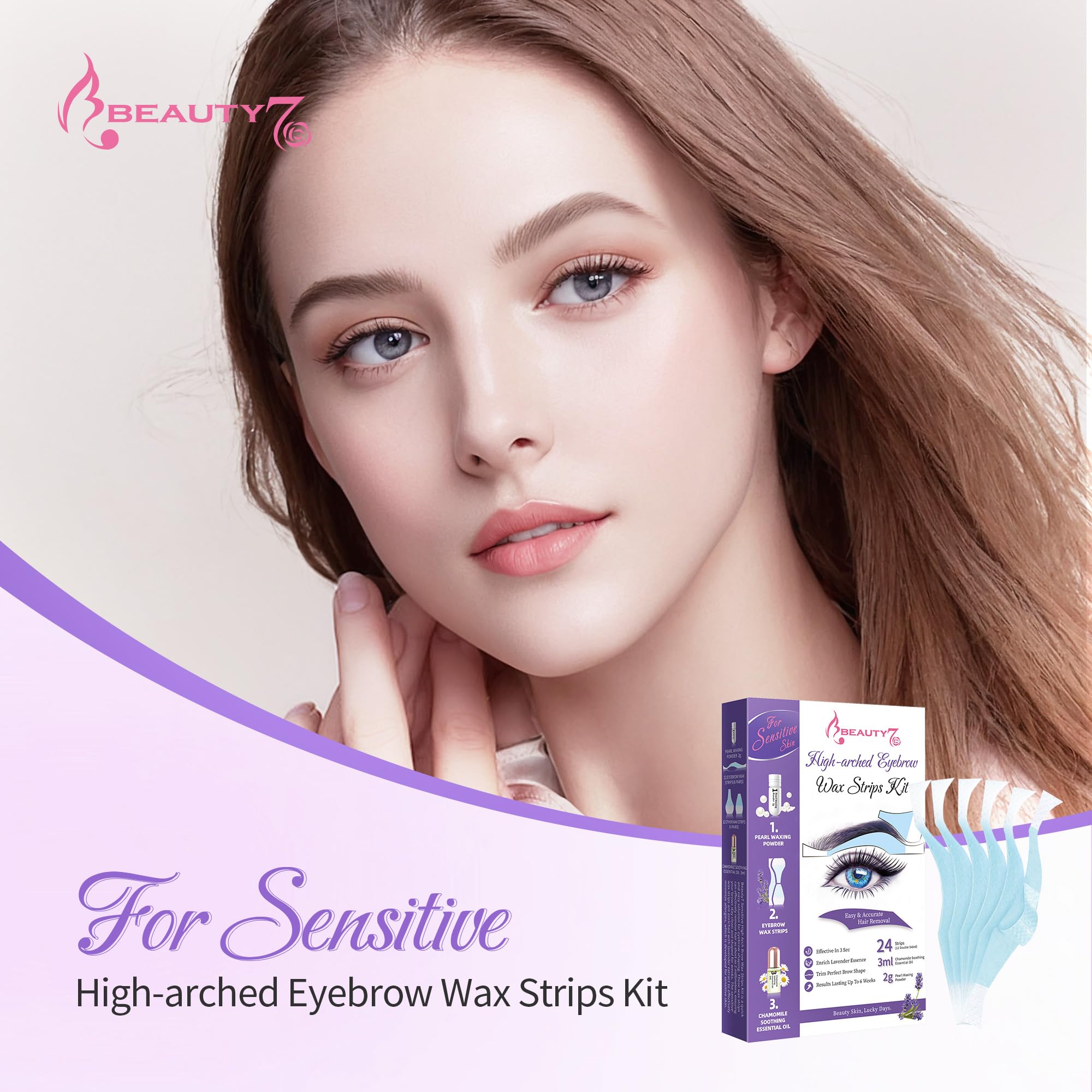 Beauty7 multi-shape wax strips provide versatile brow design options