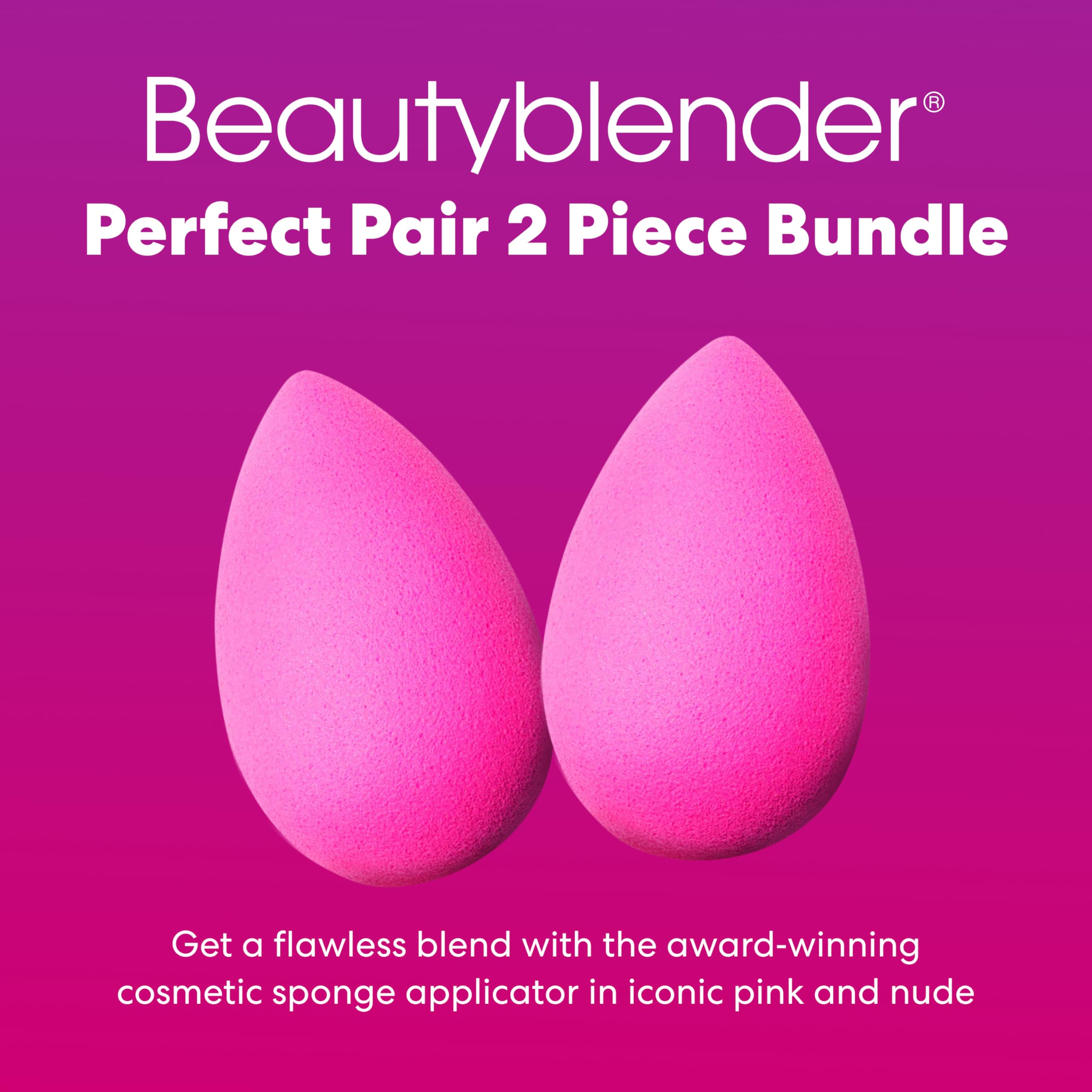Beautyblender sponge in aqua-activated wet state for reduced product waste.