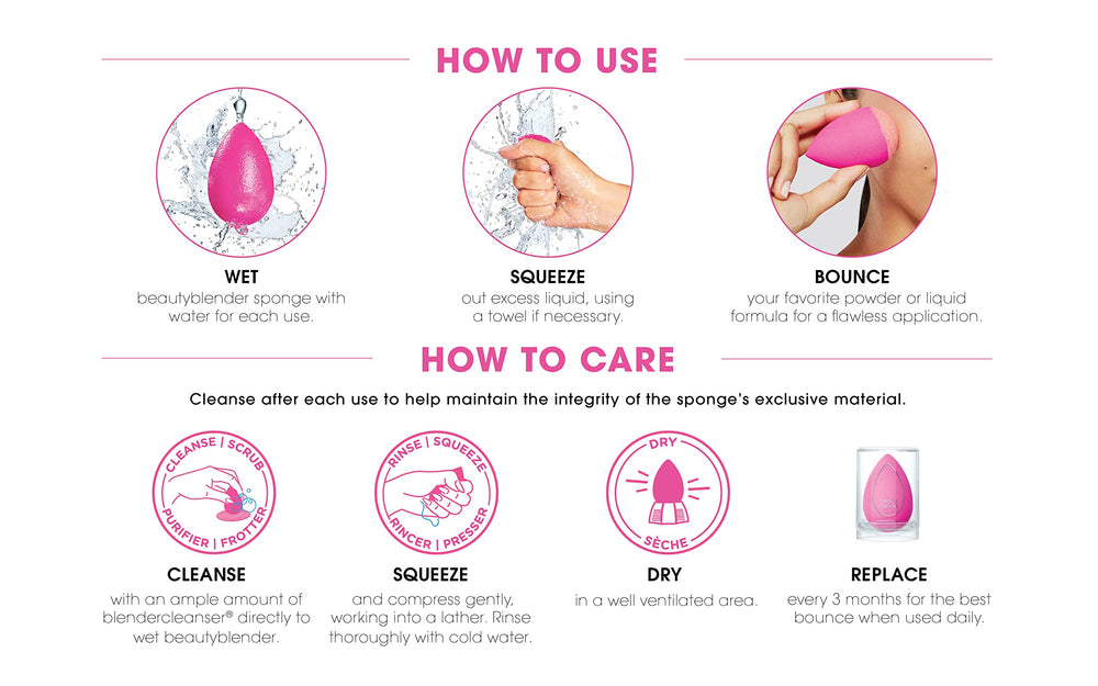 Beautyblender Blendercleanser travel-size bottle fits purse, enabling on-the-go tool cleaning.