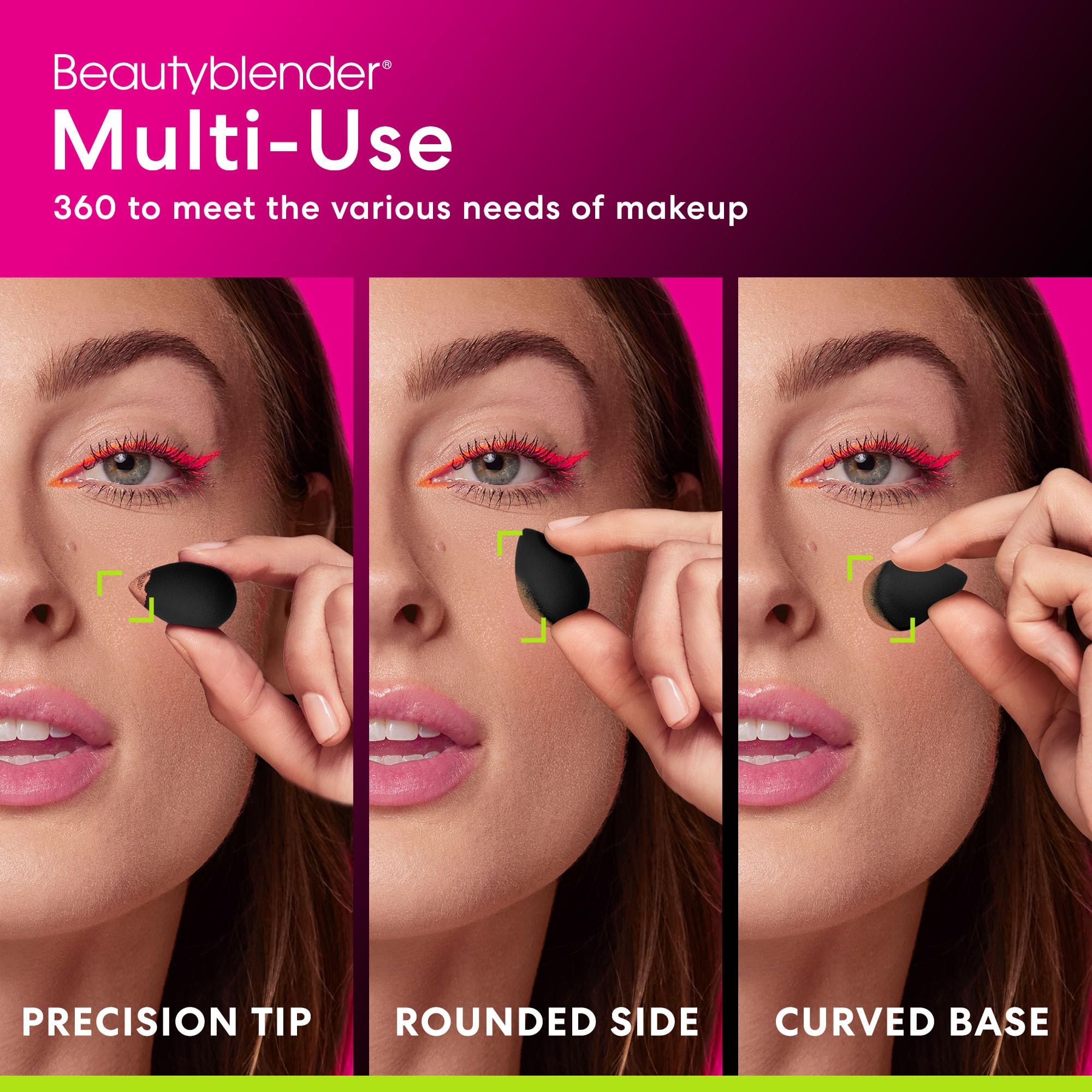 Beautyblender Micro Mini Pro Black for brow and nose areas with even coverage