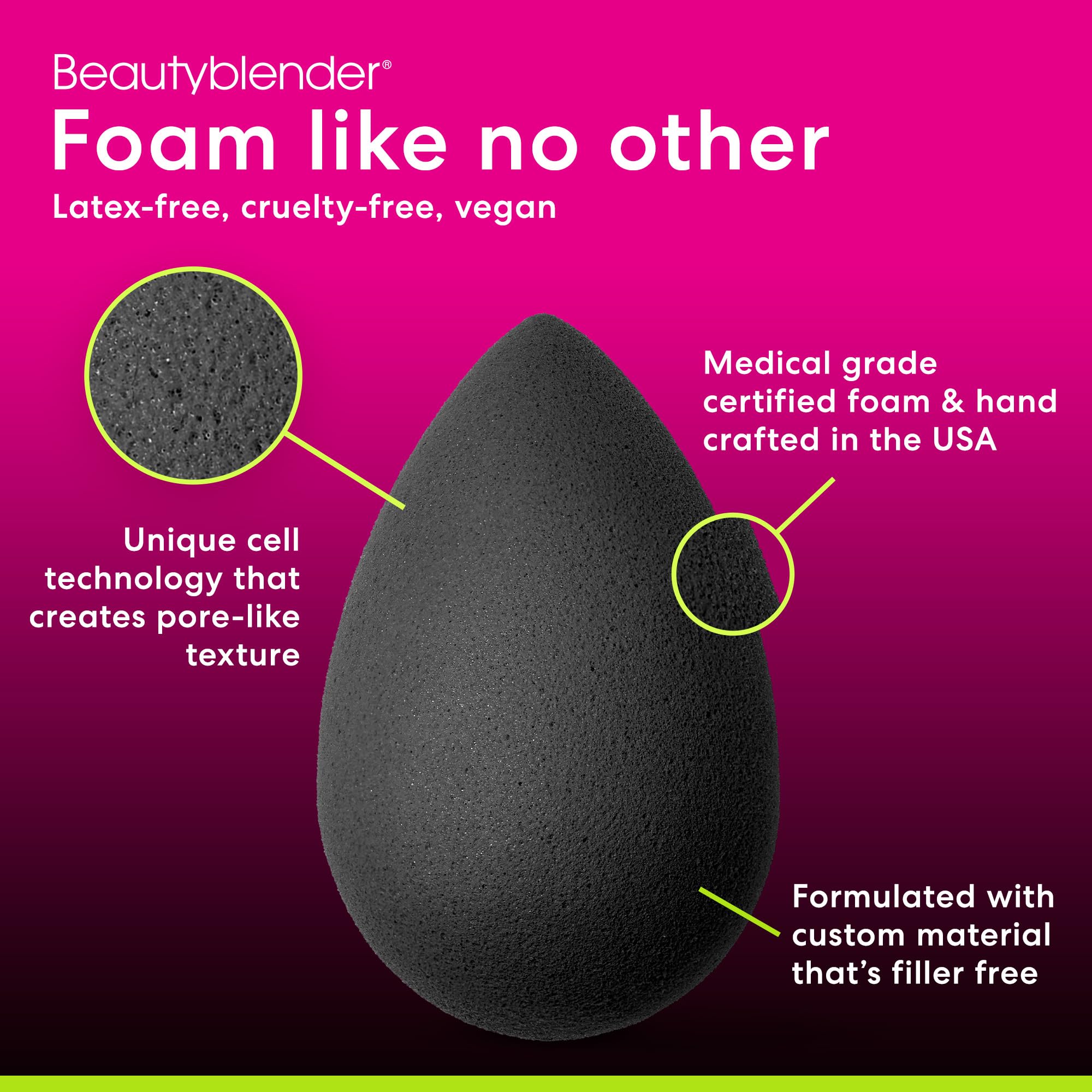 Beautyblender Micro Mini Pro Black skin-safe materials for gentle application