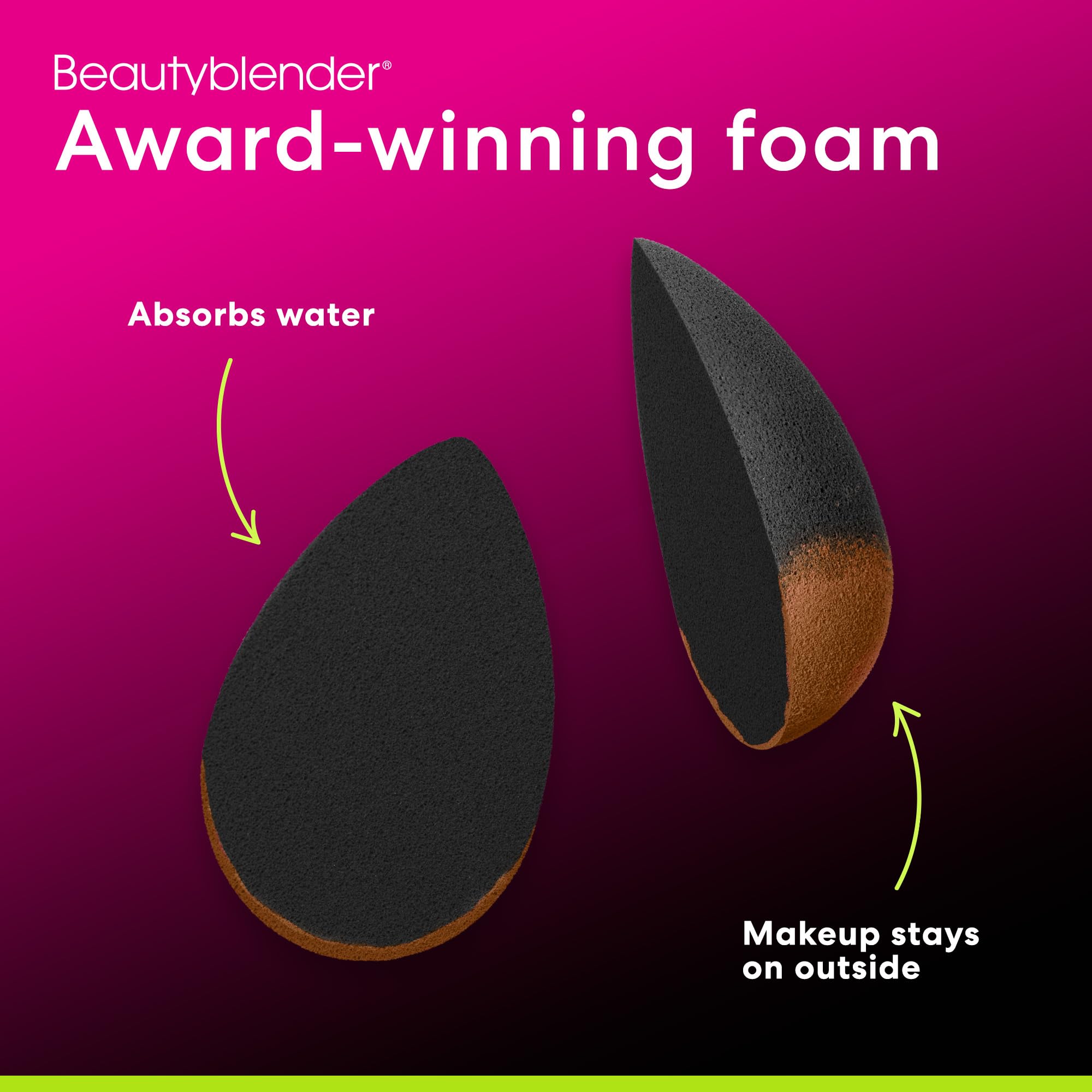 Beautyblender Micro Mini Pro Black helps achieve streak-free finish in tight areas