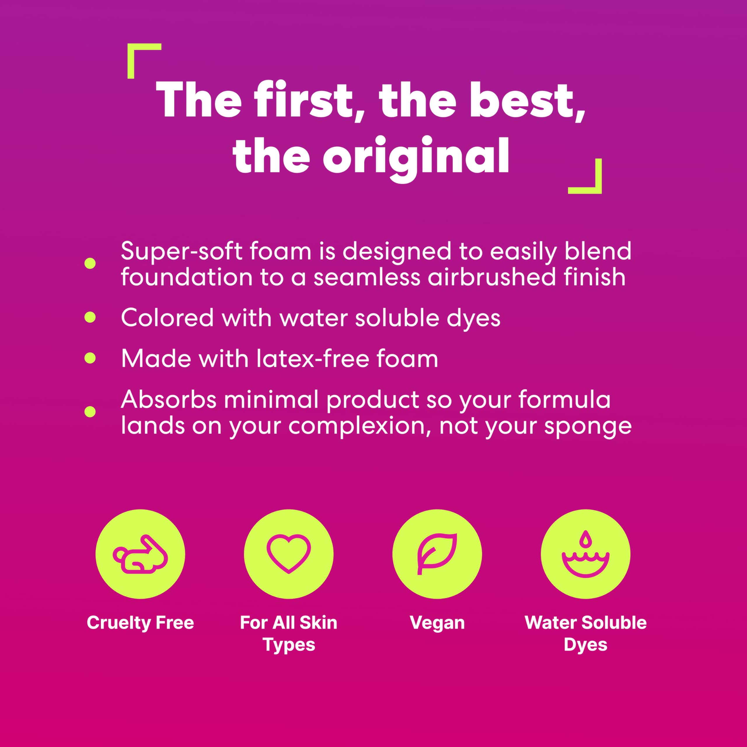 Beautyblender Original Pink sponge cruelty-free and vegan makeup tool.