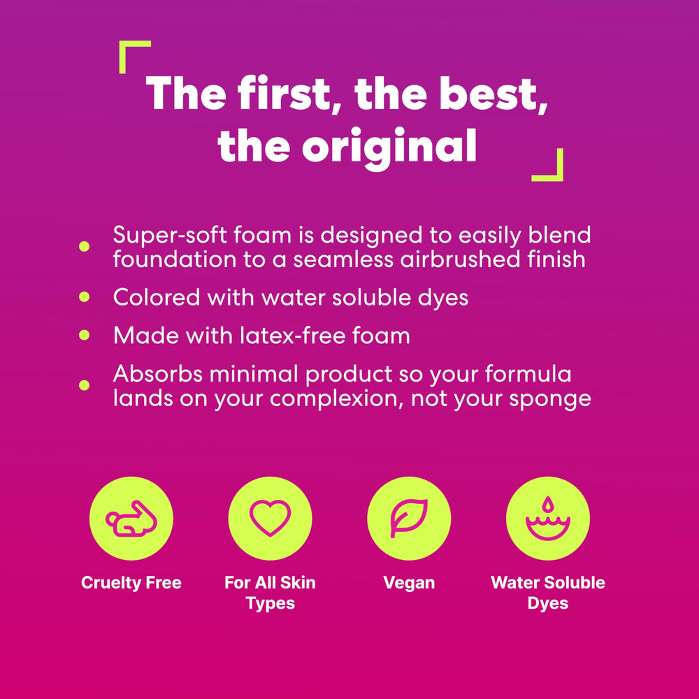 Beautyblender Original Pink sponge cruelty-free and vegan makeup tool.
