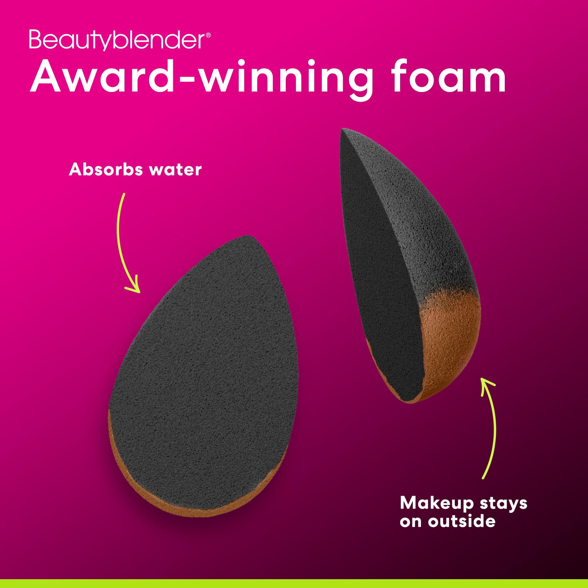Beautyblender Pro long-lasting use on counter showcases durability and care-friendly design.