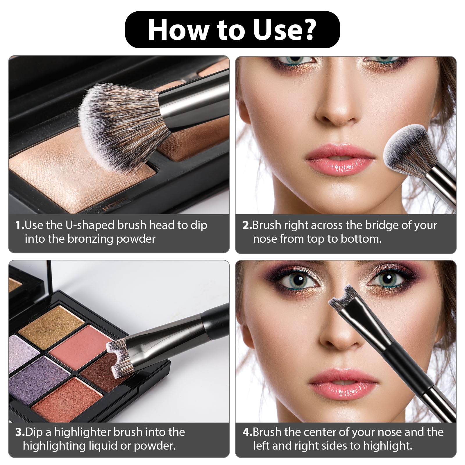 BEAUTYFACTOR multi-use brush doubles as powder blush contour or highlight tool