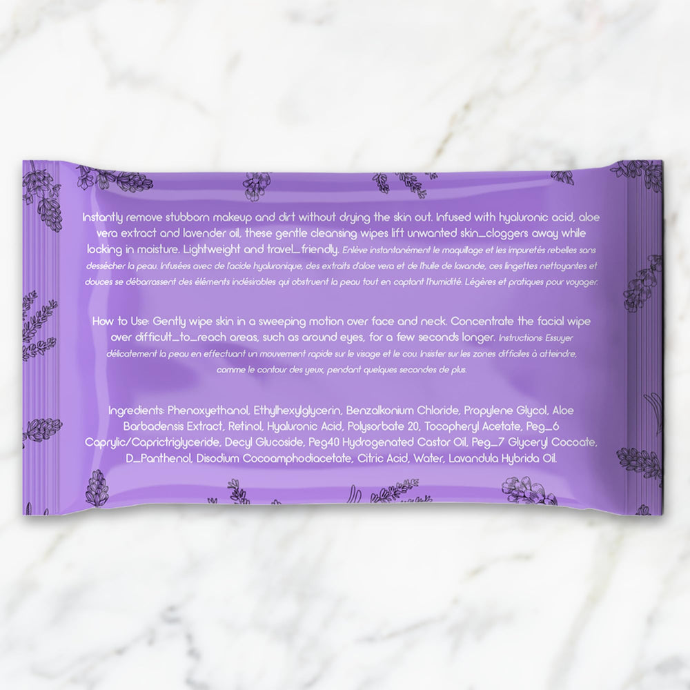 BeautyFrizz Lavender Face Wipes suitable for sensitive skin and families.