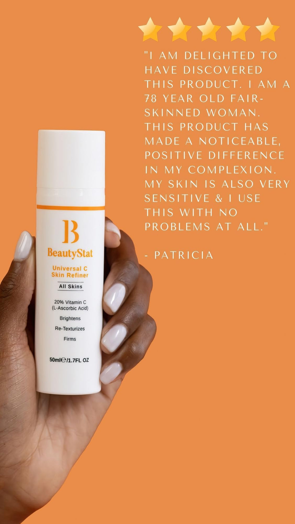 BeautyStat Universal C Skin Refiner vitamin C icon emphasizes brightness potential