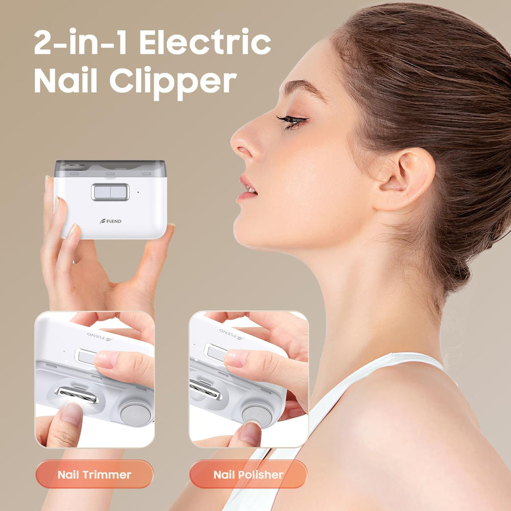 Beauzmo electric nail clipper with 2-speed switch enables gentle or thorough trimming.