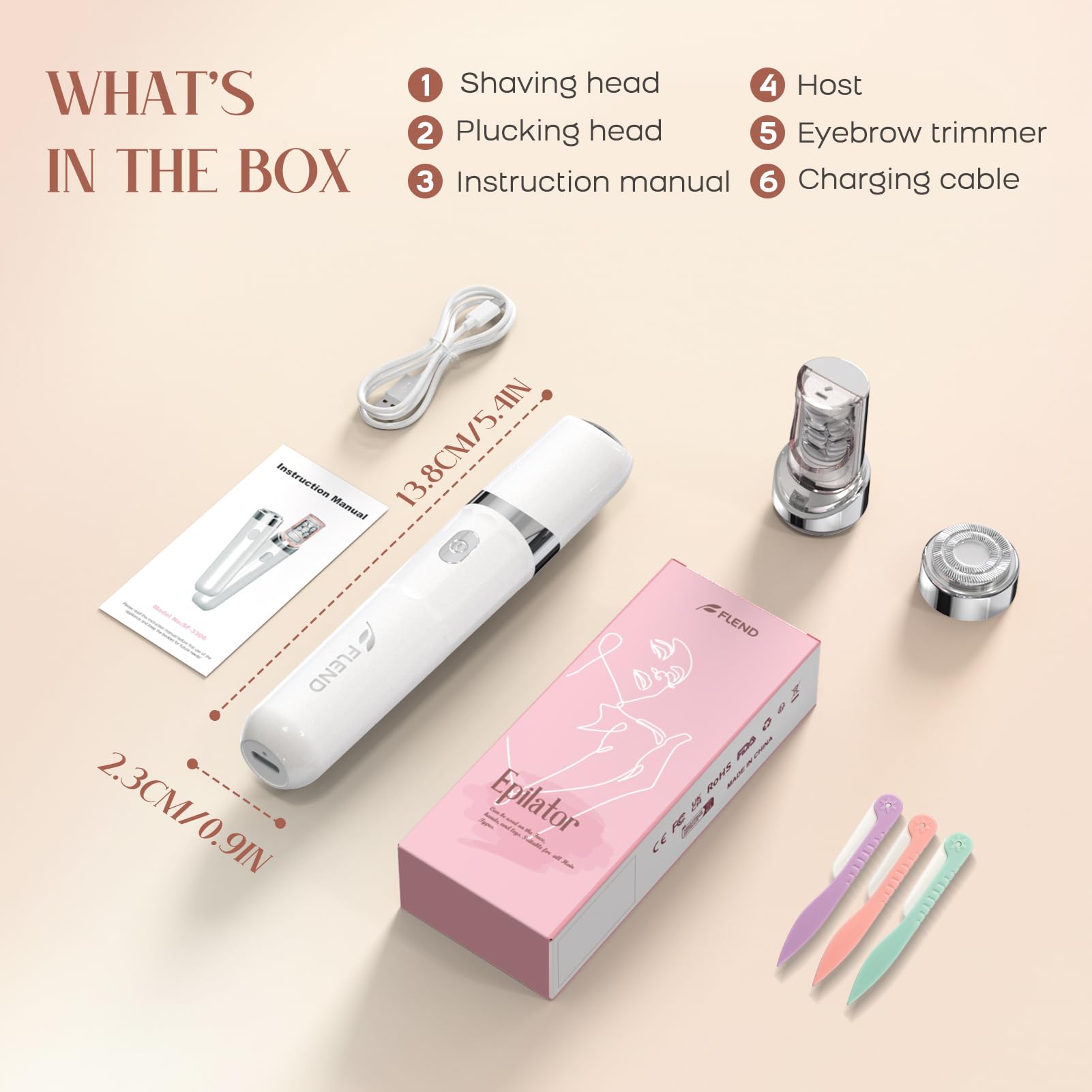 BEAUZMO eyebrow trimmer set completes a full-face grooming kit.