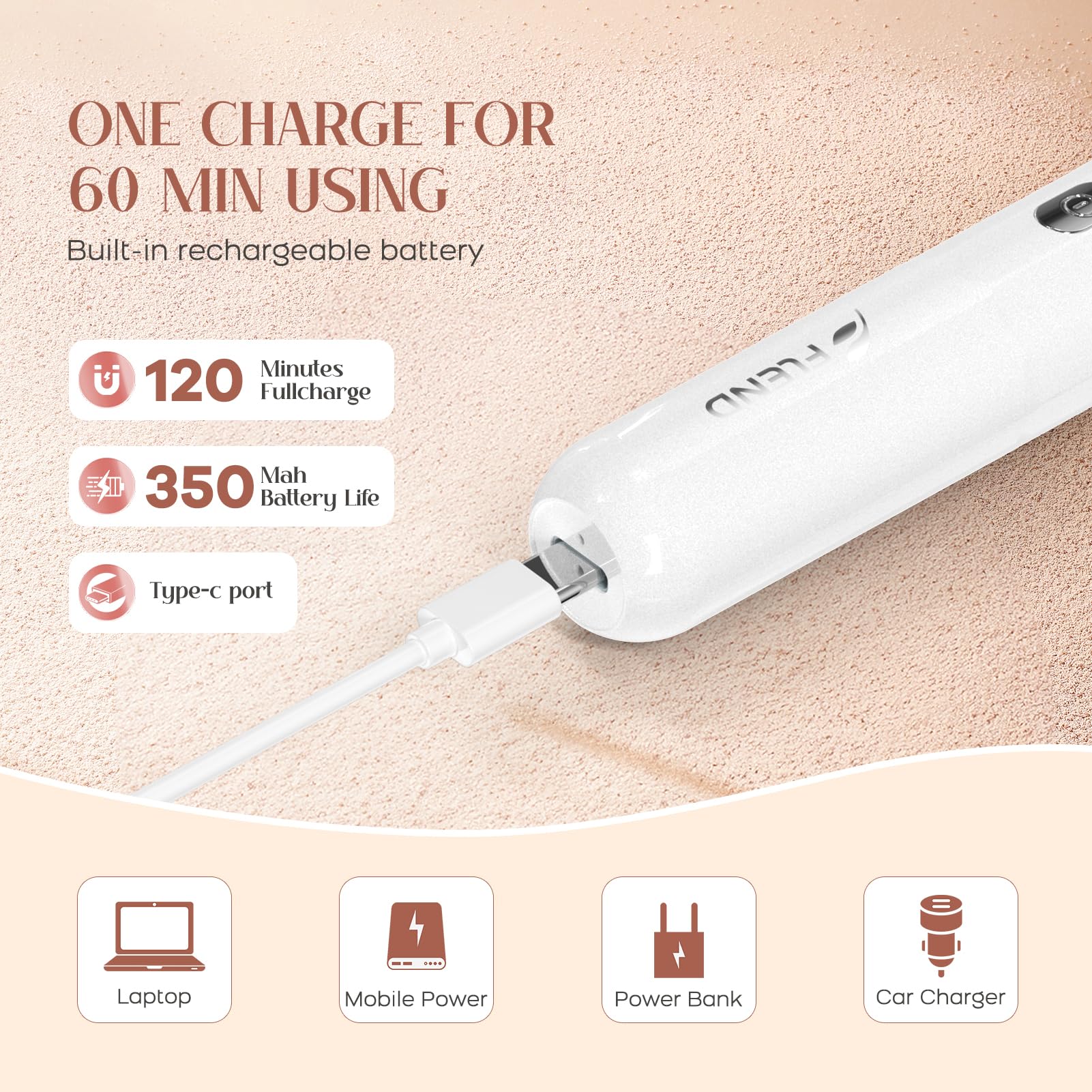 BEAUZMO removable blade head and cleaning brush for easy maintenance.