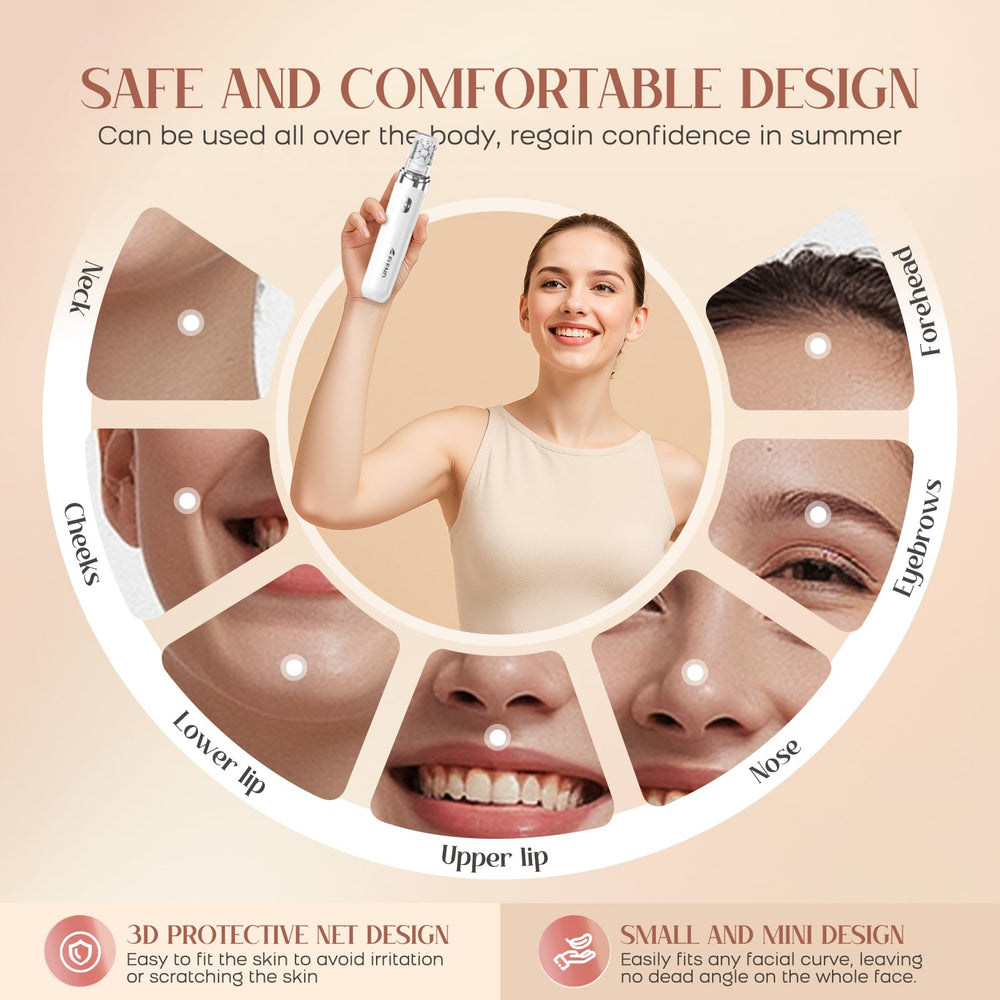 BEAUZMO upgraded shaver with shield protects skin during use.