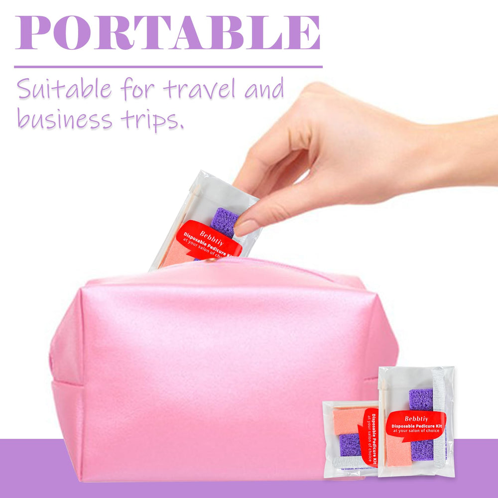 Bebbtiy disposable-pedicure-kit-mini-buffer demonstrates quick buff for shine.