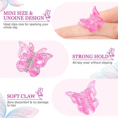BEBEEPOO butterfly clip closeup highlights glitter detail and durable grip.