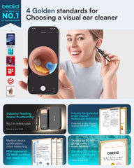 BEBIRD arrangement of five silicone tips showing gentle cleaning benefit