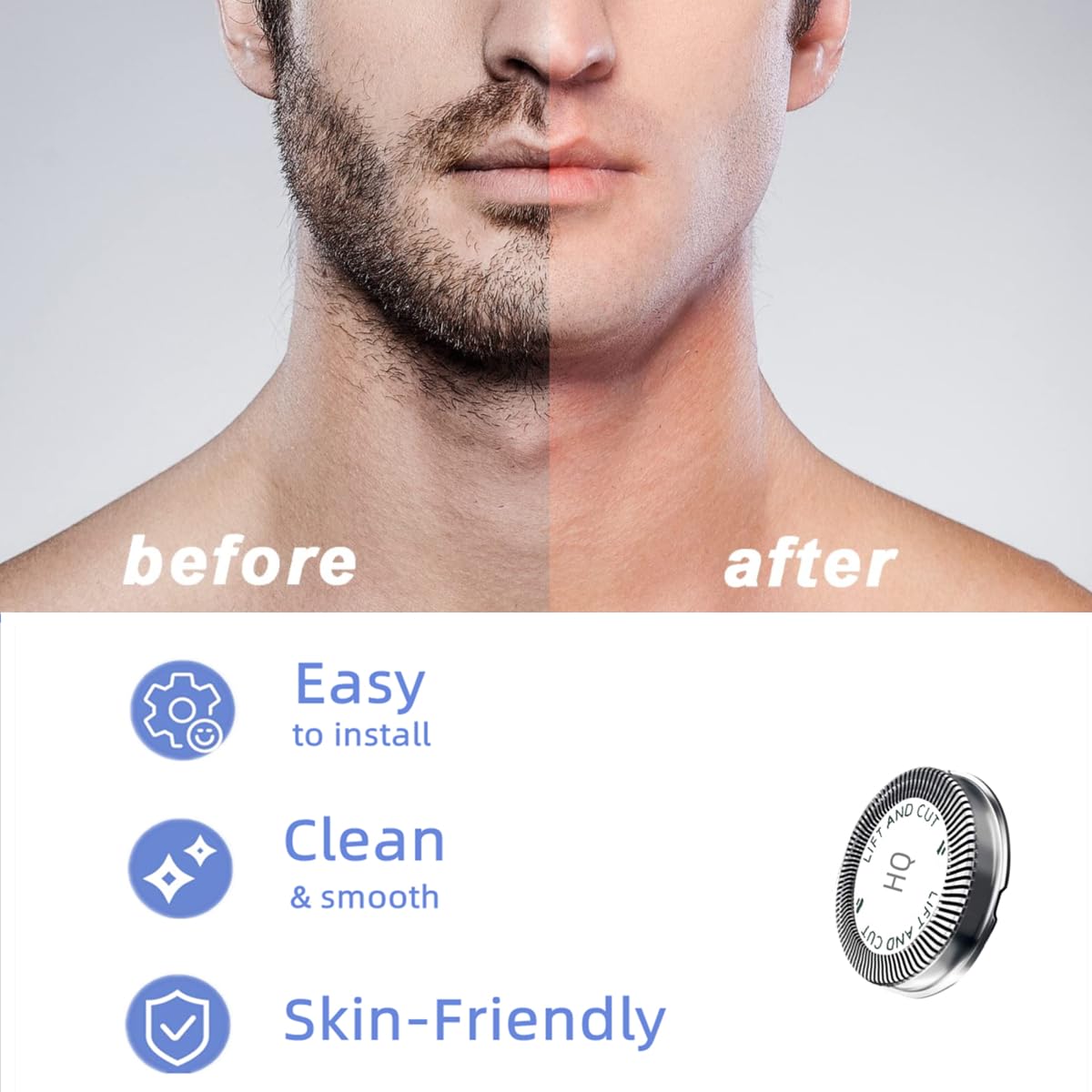 BECHY HQ56 4D flexing head adapts to contours for comfortable shaving.