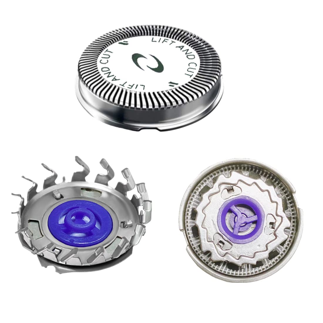 BECHY HQ56 packaging includes three heads and a comb for extended grooming.