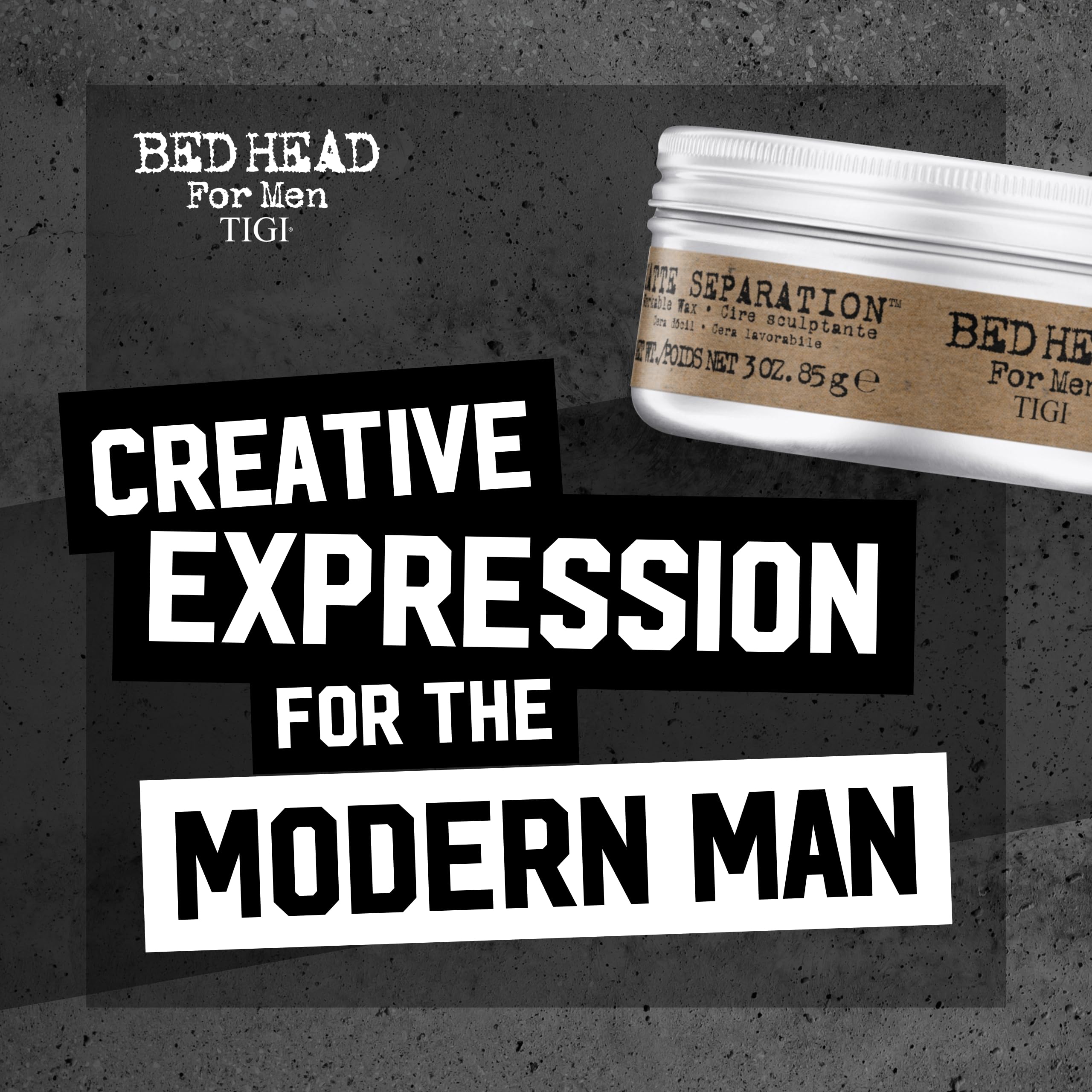 Bed Head packaging design emphasizes bold brand aesthetics for creative styling.