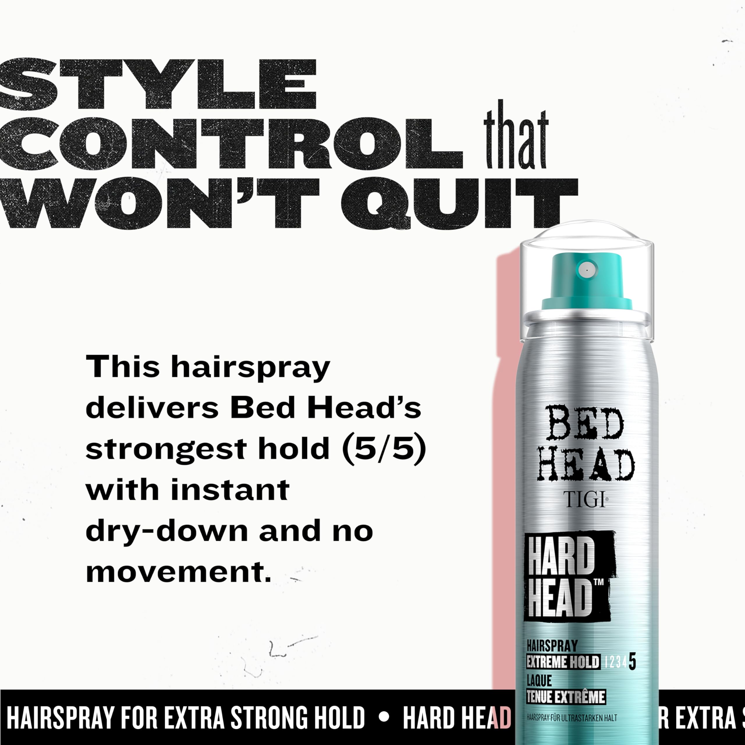 Bed Head by TIGI Hard Head hairspray works for all hair types and textures