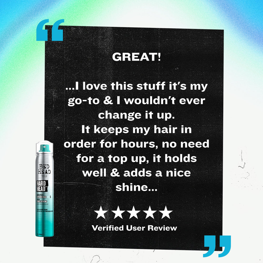Bed Head by TIGI Hard Head hairspray ideal for on-the-go styling and touch-ups