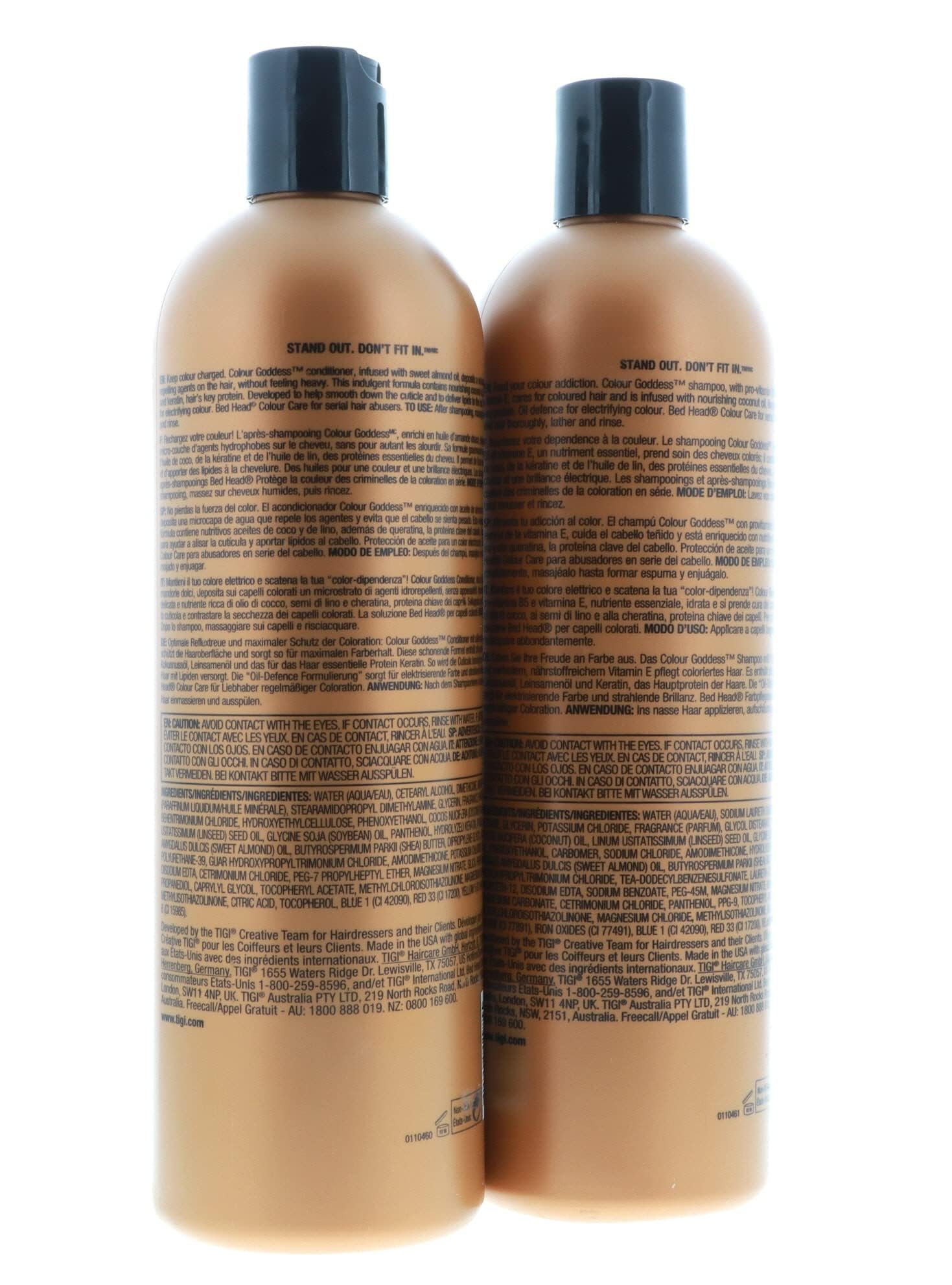 Bed Head Color Goddess pro-vitamin B5 closeup for moisture.
