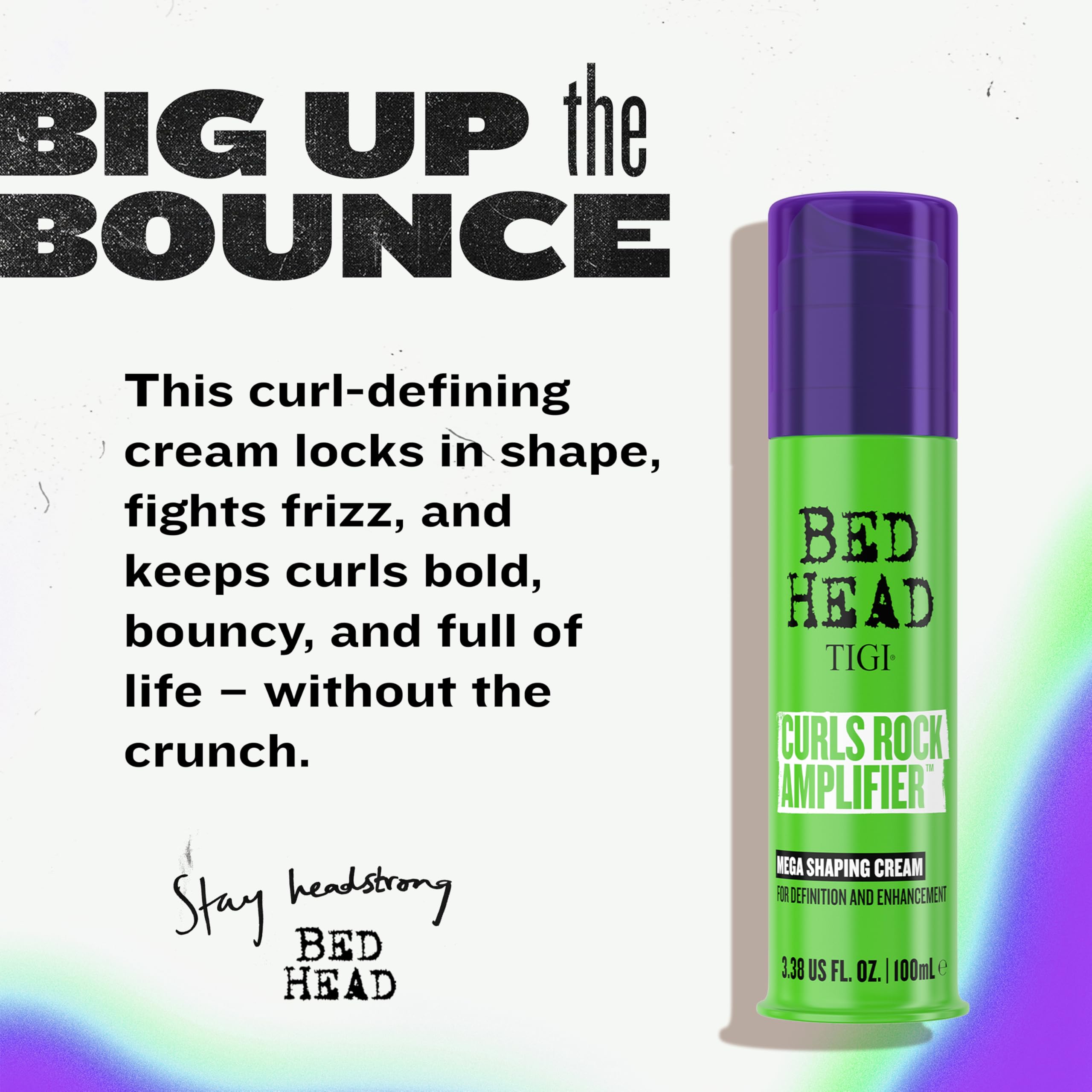 TIGI Bed Head Curls Rock Amplifier hands applying cream for frizz-free curls