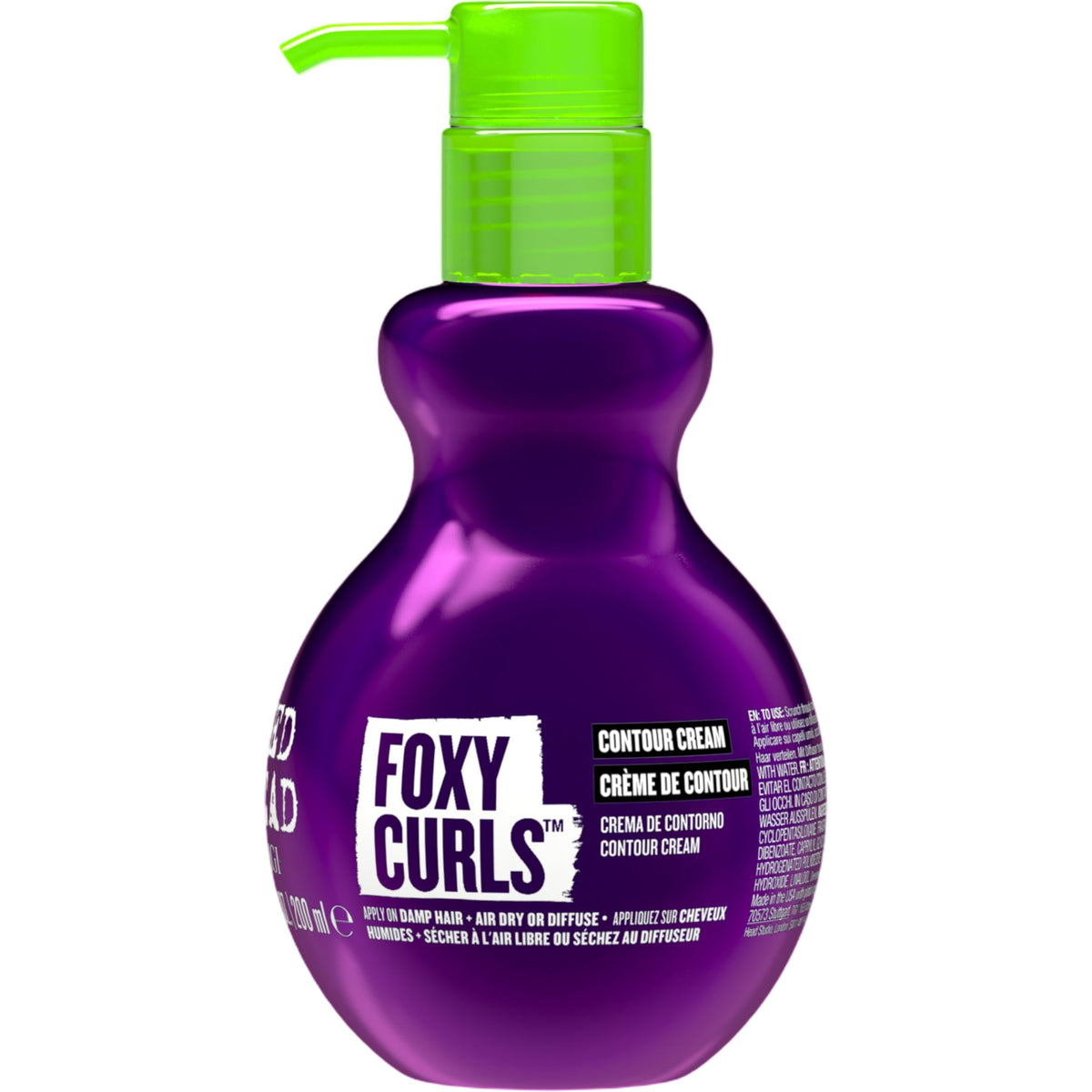 Bed Head Foxy Curls Contour Creme bottle highlights defining curls and smooth texture.