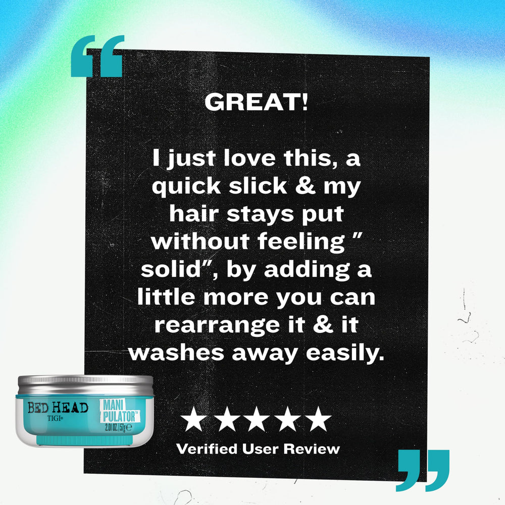 Bed Head Manipulator air-dry-demo suggests effortless texture with natural air-dry finish.
