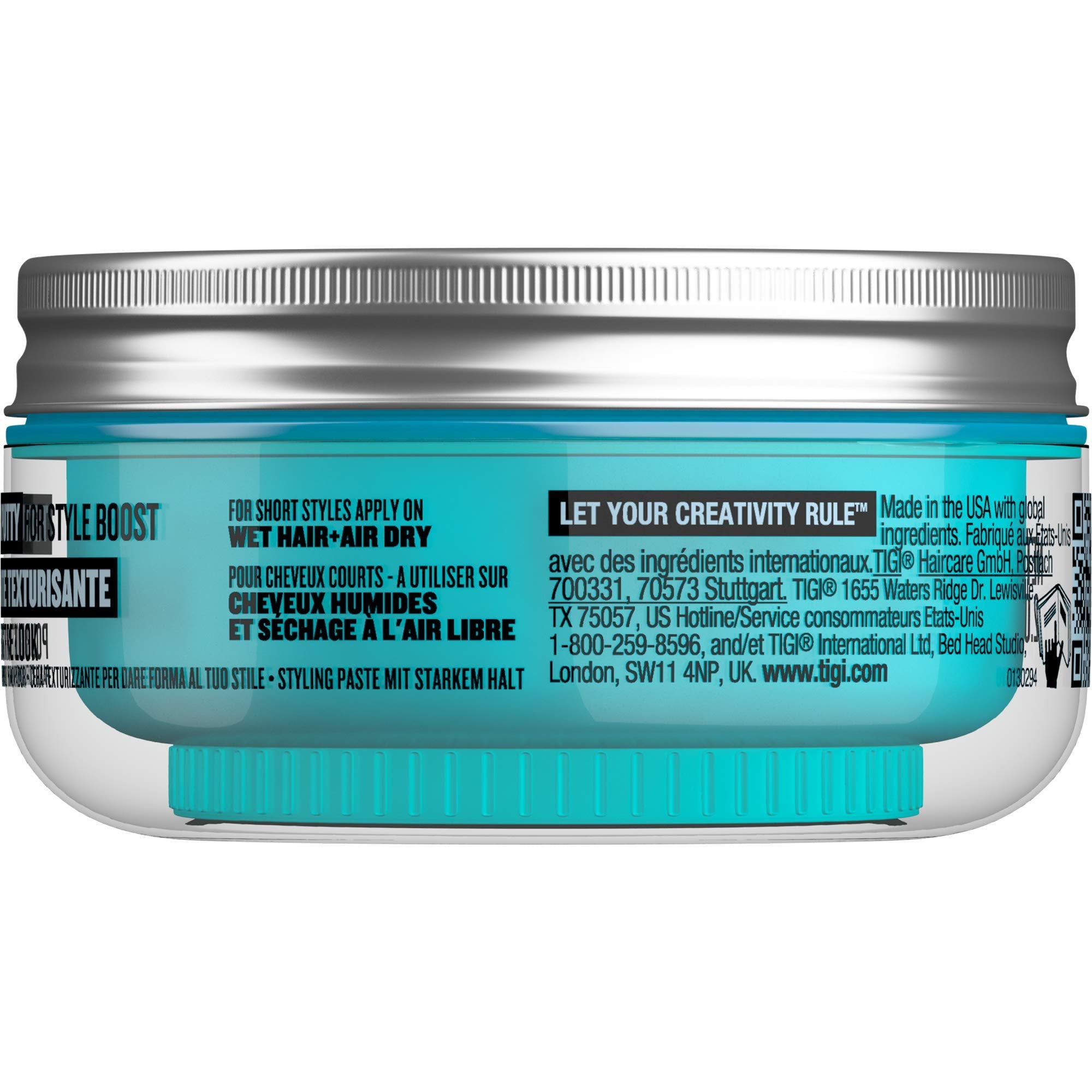 Bed Head Manipulator hair-dry-hold demonstrates flexible hold for reworkable styles.