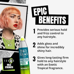 Bed Head Masterpiece gloss image highlights high shine on finished hair