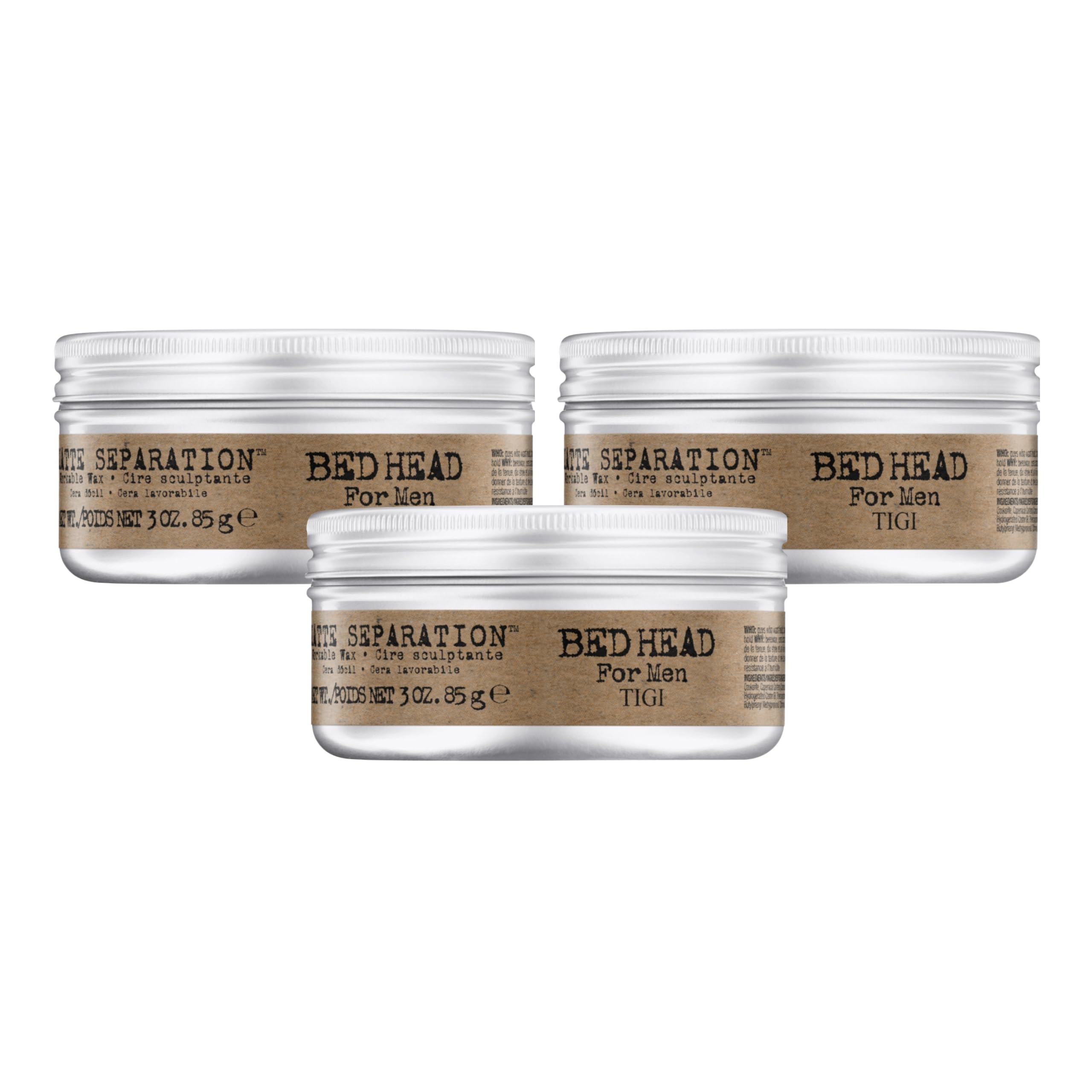 Bed Head Matte Separation Wax packaging for premium men's styling.