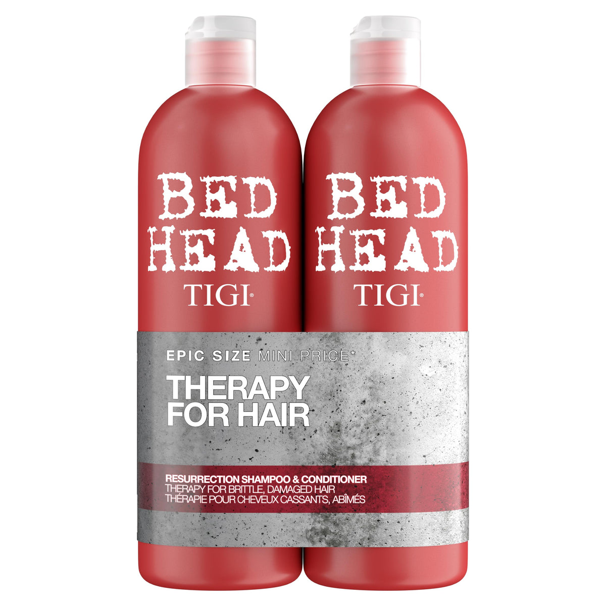 Bed Head Resurrection shampoo bottle delivering deep hydration for dry hair