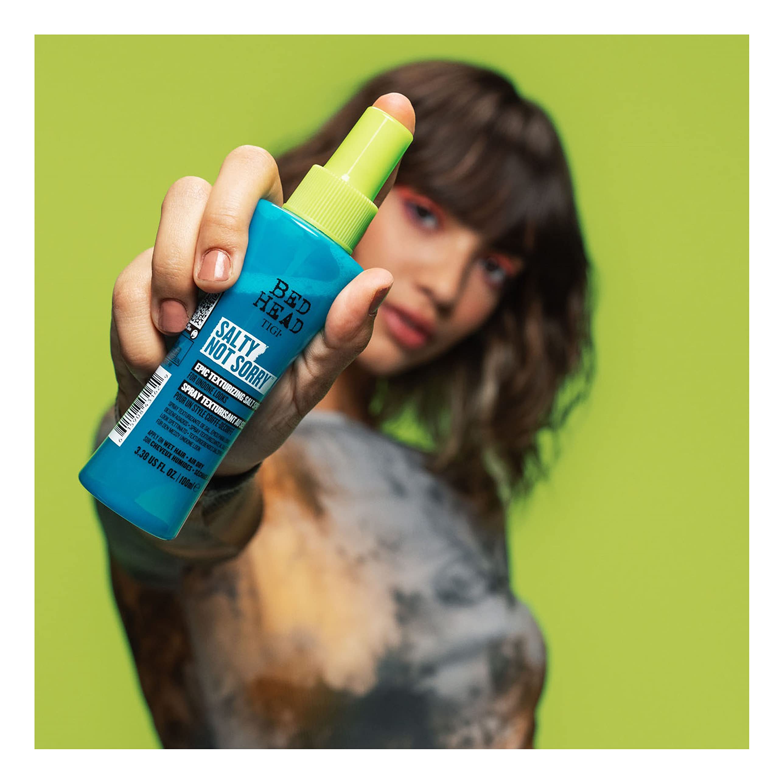 TIGI Bed Head Salty Not Sorry wet hair spray application for texture