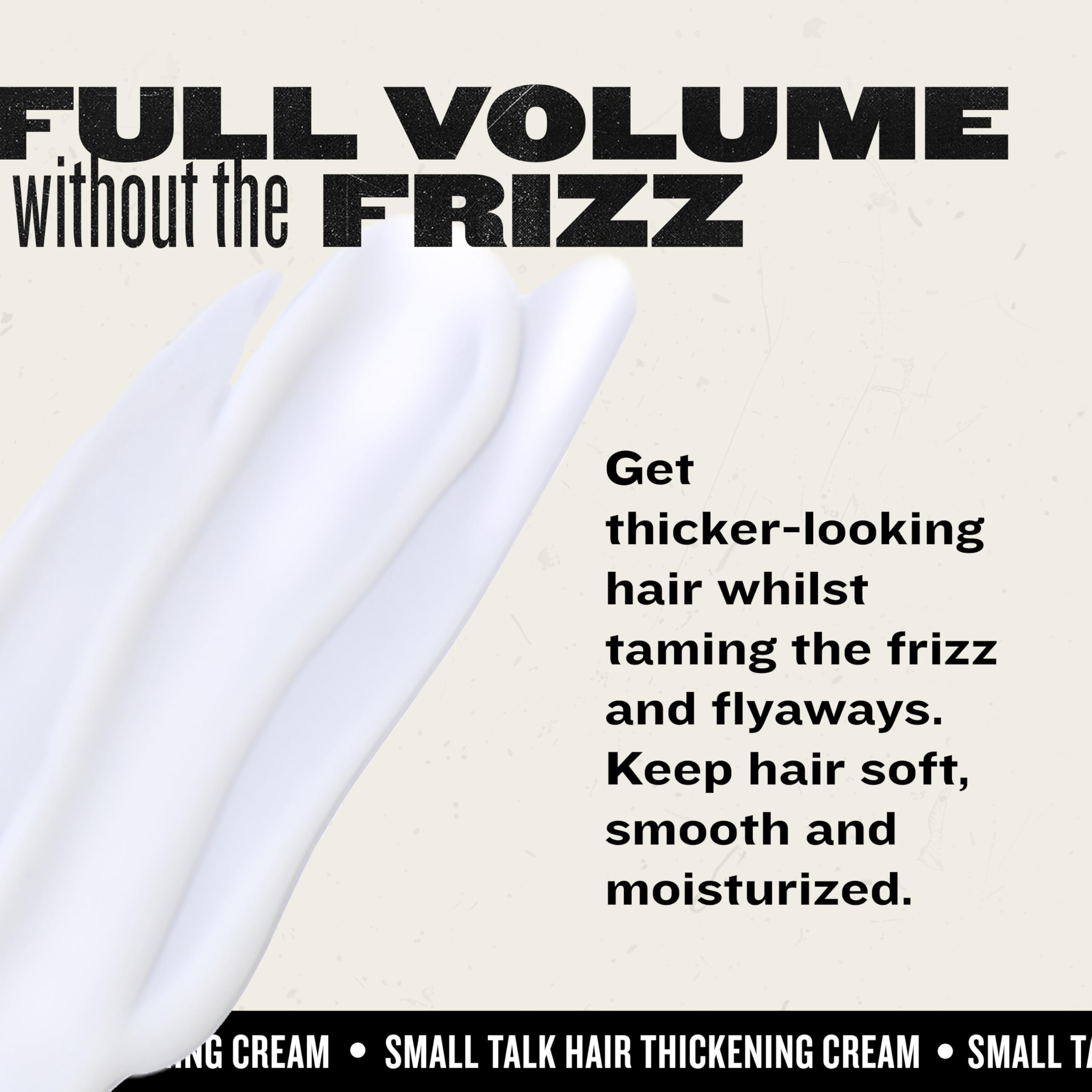 Bed Head Small Talk Mini frizz-control formula smooths flyaways for sleek looks.