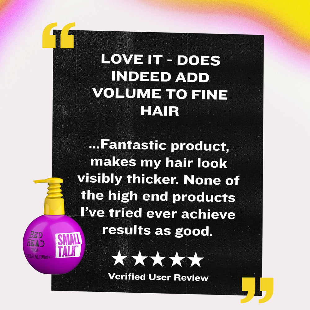 Bed Head Small Talk Mini travel-friendly 3-pack option for on-the-go volume.