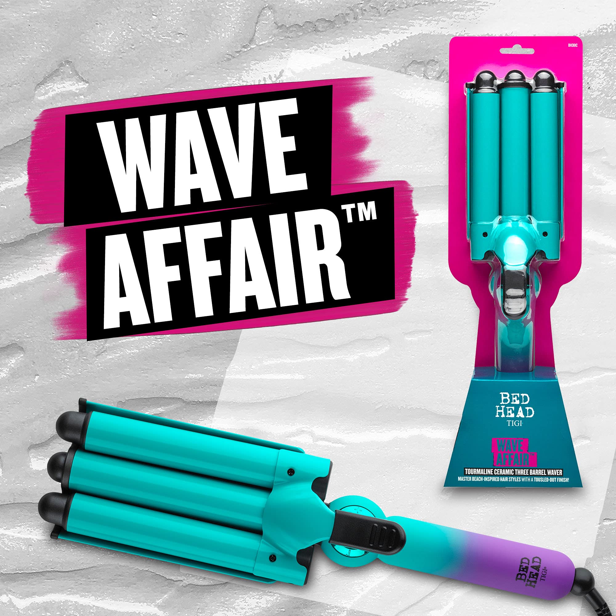 Bed Head Wave Affair travel-friendly design with swivel cord for on-the-go styling.