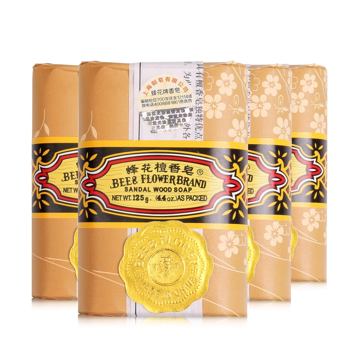 Bee & Flower sandalwood bar packaging, gift-ready presentation with lasting fragrance.