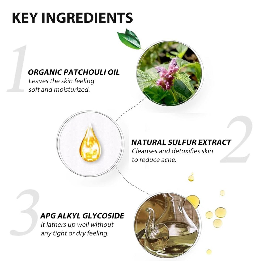 Bee and Flower sulfur soap liquid shampoo face closeup highlights a clean, daily cleanse.