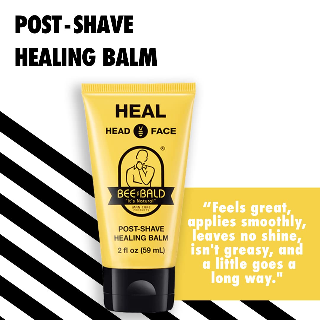 Bee Bald Heal application shot shows thin layer use for long-lasting comfort.