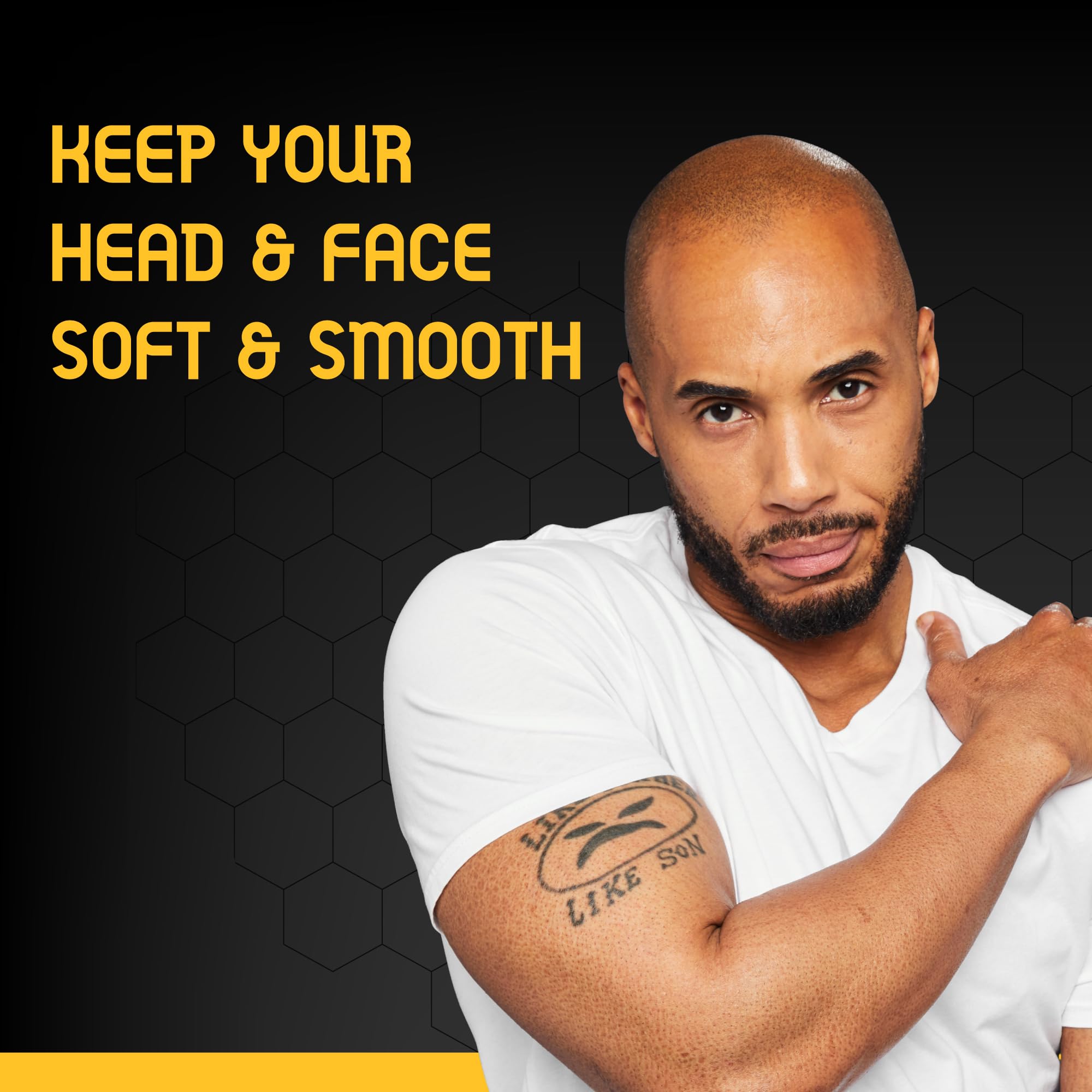 Bee Bald SMOOTH ingredients honey and bee pollen closeup
