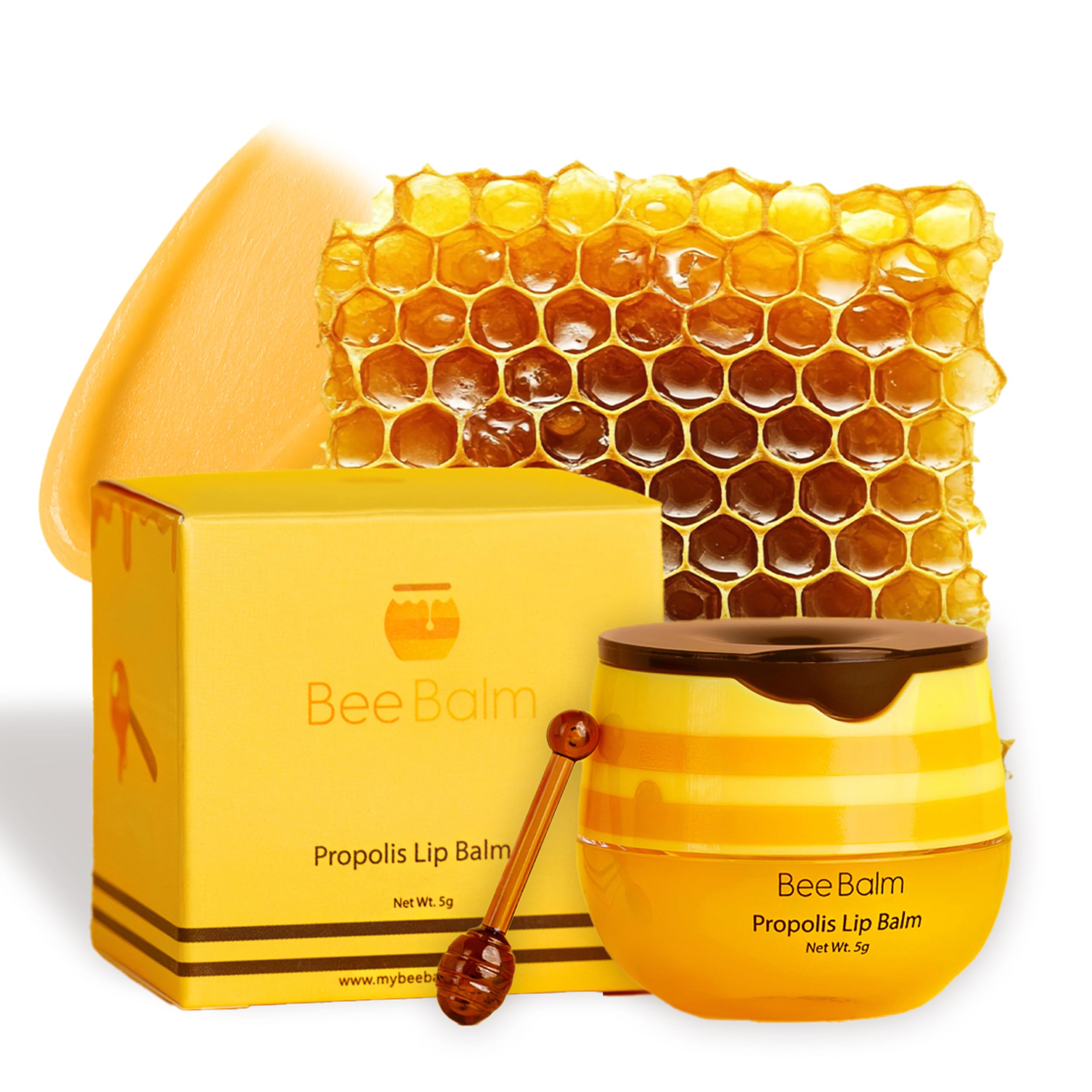 Bee Balm Original Lip Balm jar demonstrates rich hydration for dry lips.