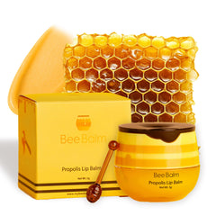 Bee Balm Original Lip Balm jar demonstrates rich hydration for dry lips.