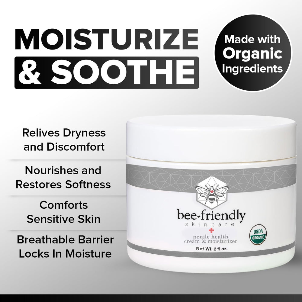 BeeFriendly Penile Health Cream label notes fragrance-free formula for sensitive areas