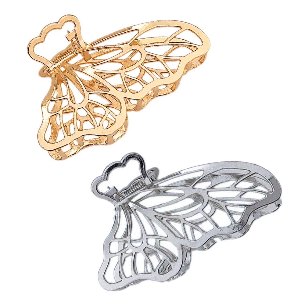 BeeGift large metal hair claw in gold with secure grip for everyday wear